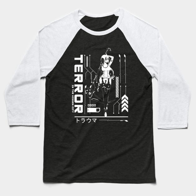Terror in the Hidden City Sci fi Baseball T-Shirt by Terror in the Hidden City